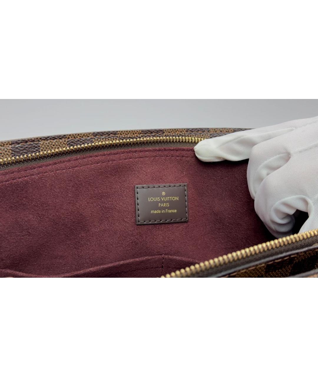 LOUIS VUITTON Коричневая кожаная сумка с короткими ручками, фото 7