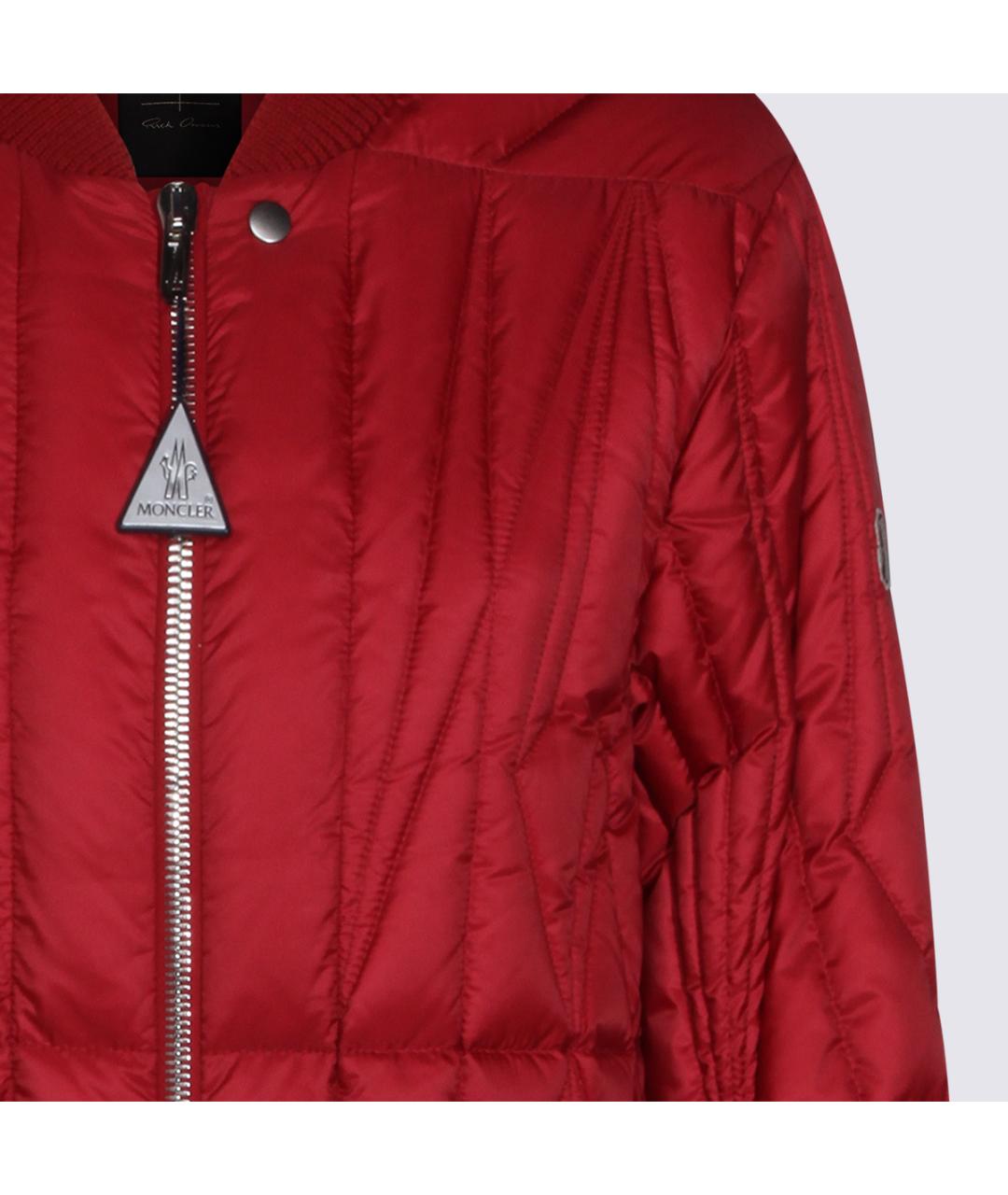 MONCLER Красная полиэстеровая куртка, фото 3