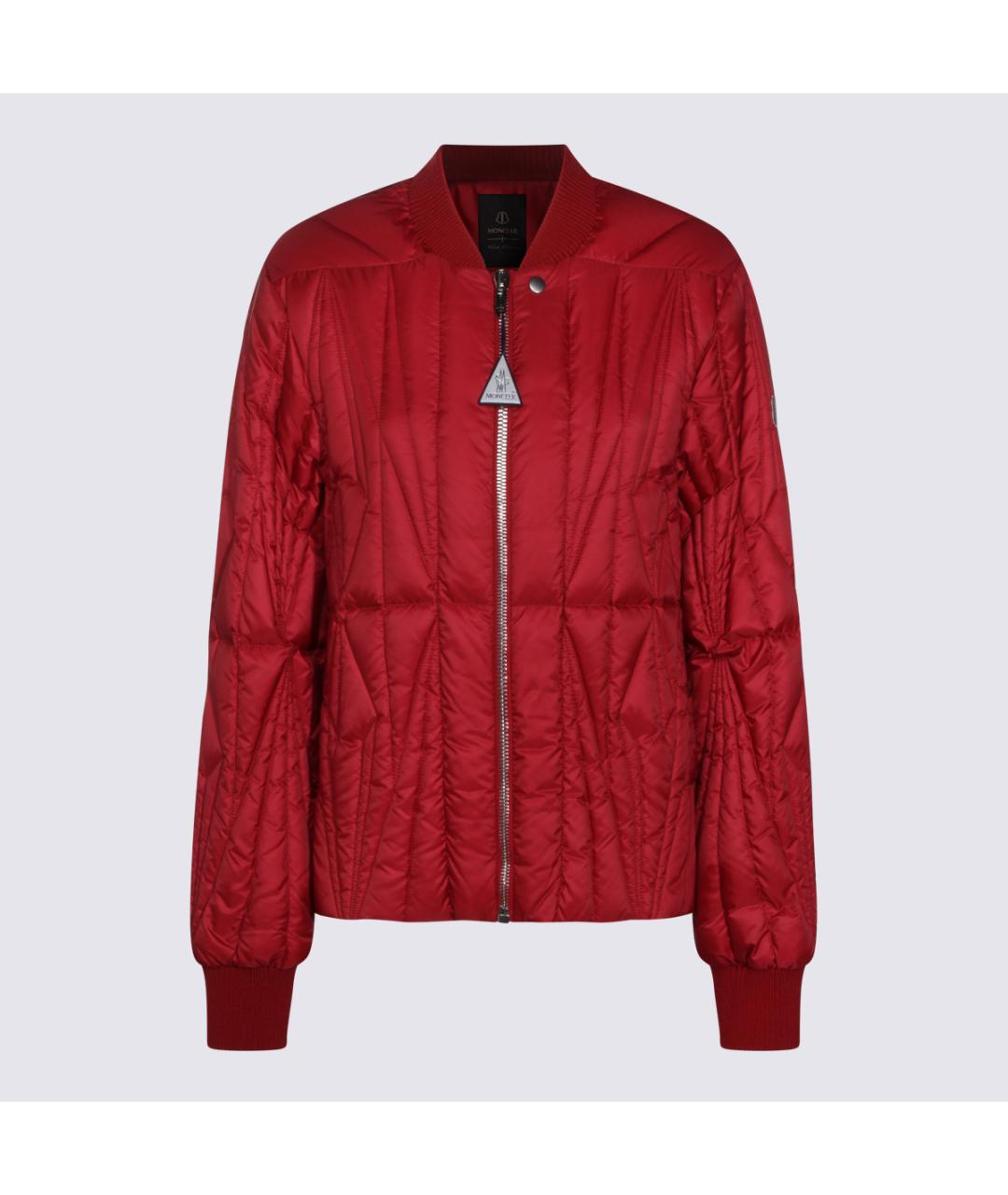 MONCLER Красная полиэстеровая куртка, фото 5