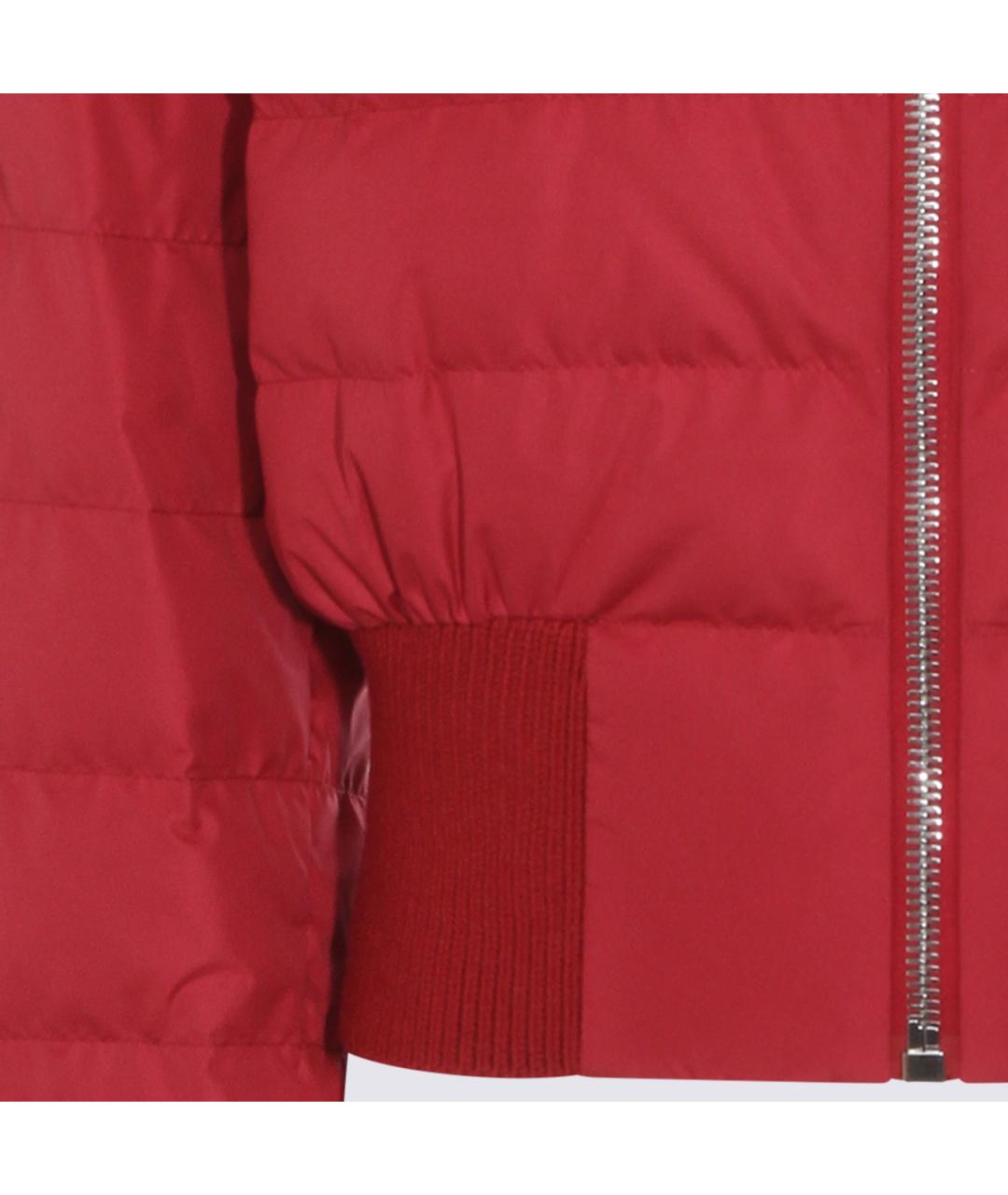 MONCLER Красная полиэстеровая куртка, фото 4