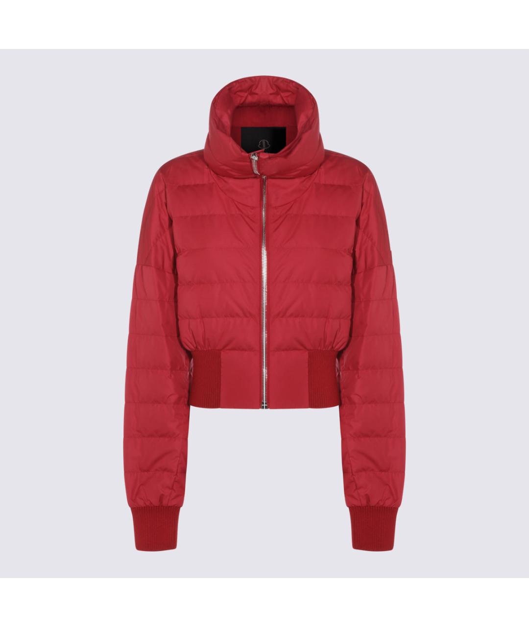 MONCLER Красная полиэстеровая куртка, фото 5