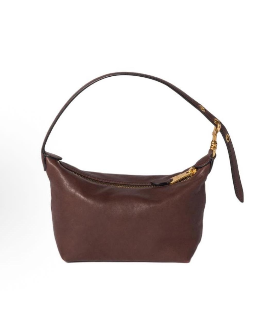 MIU MIU Коричневая кожаная сумка с короткими ручками, фото 3