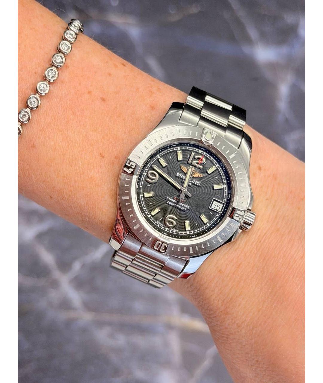 BREITLING Серые металлические часы, фото 4