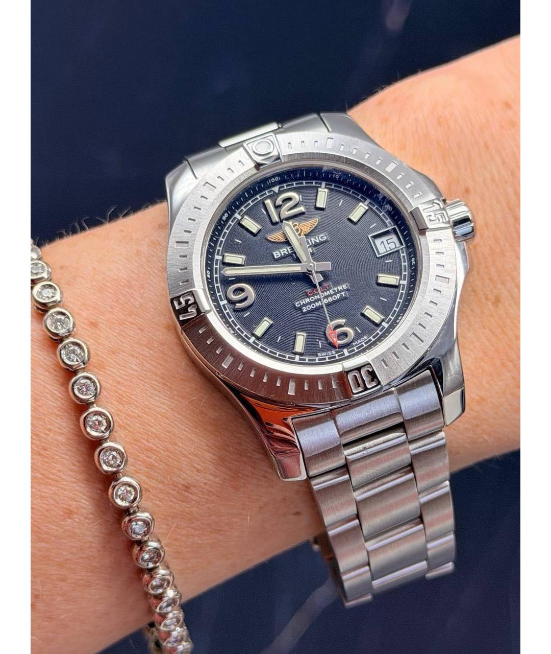 BREITLING Серые металлические часы, фото 2