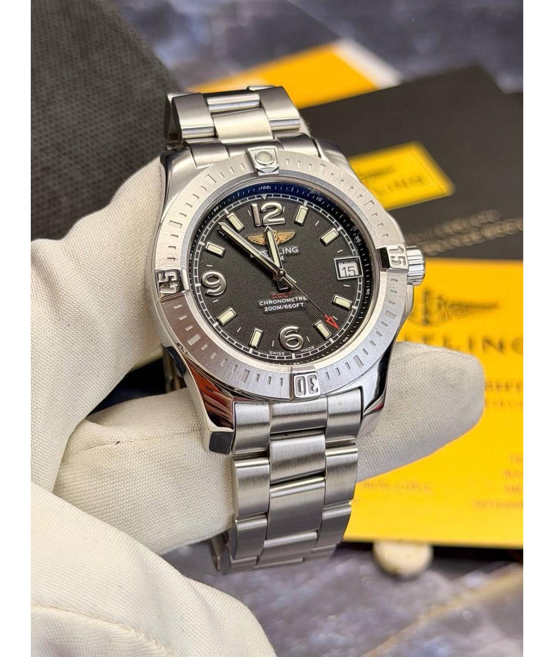 BREITLING Серые металлические часы, фото 3