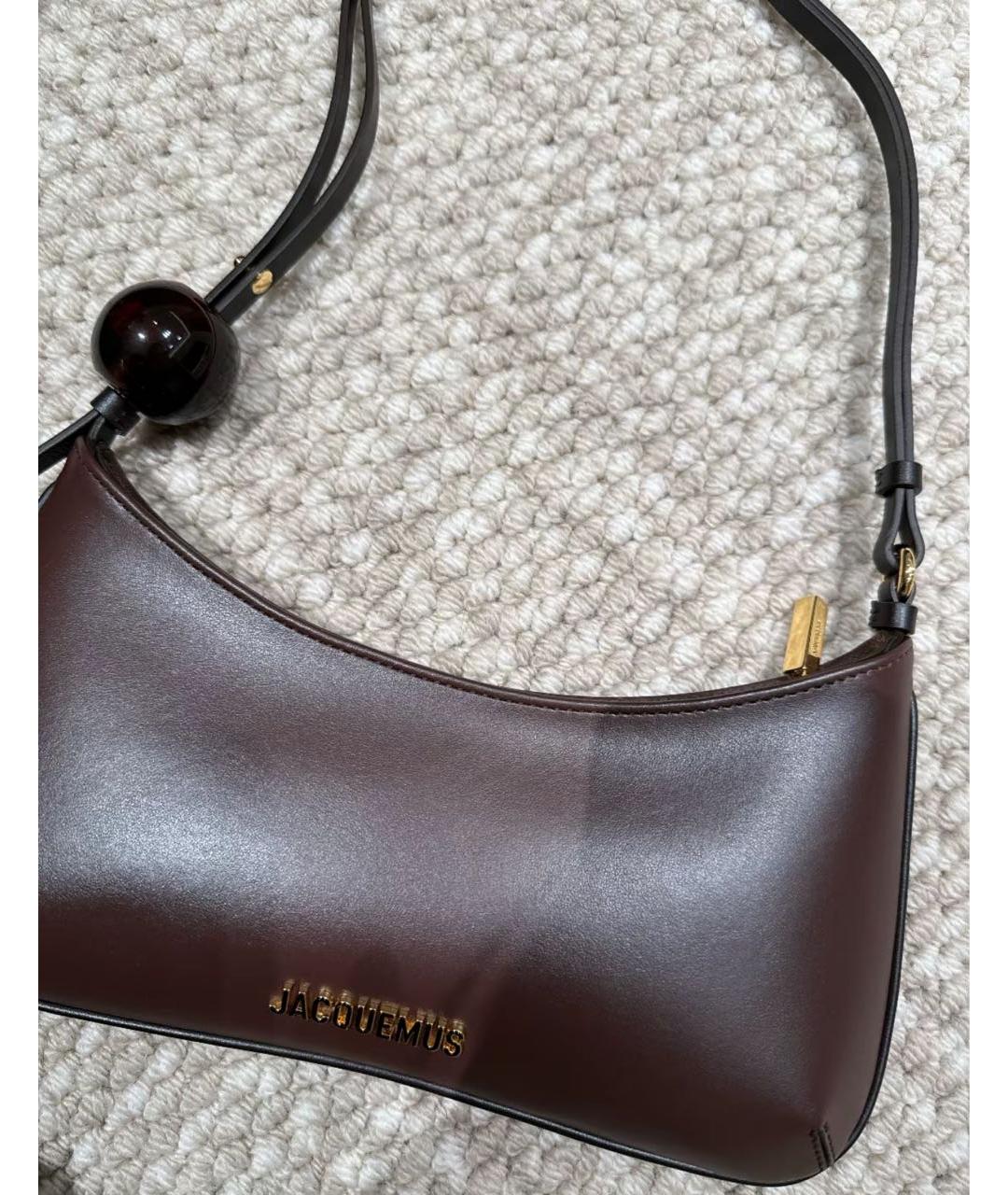 JACQUEMUS Коричневая кожаная сумка через плечо, фото 5