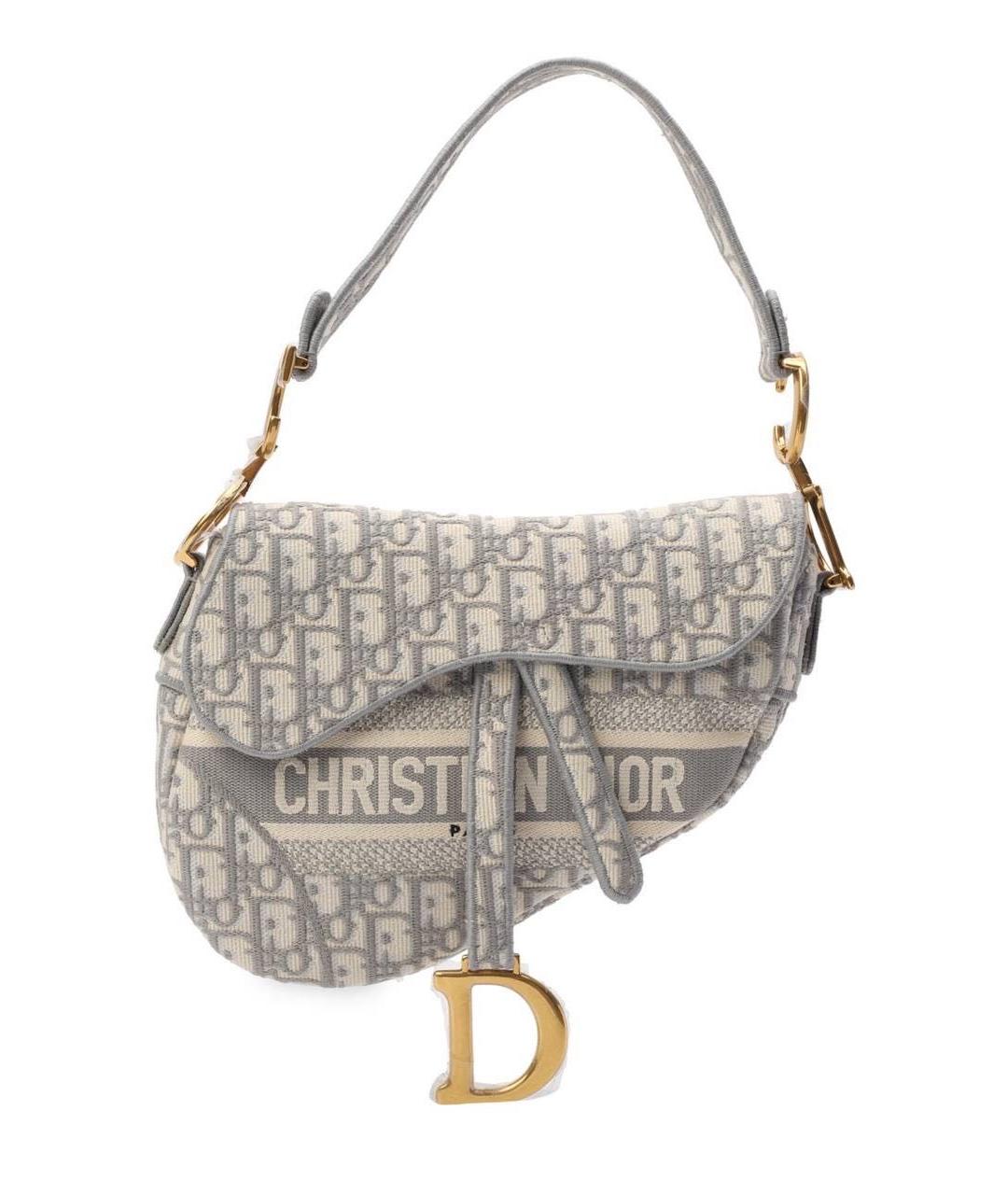 CHRISTIAN DIOR Серая тканевая сумка с короткими ручками, фото 1