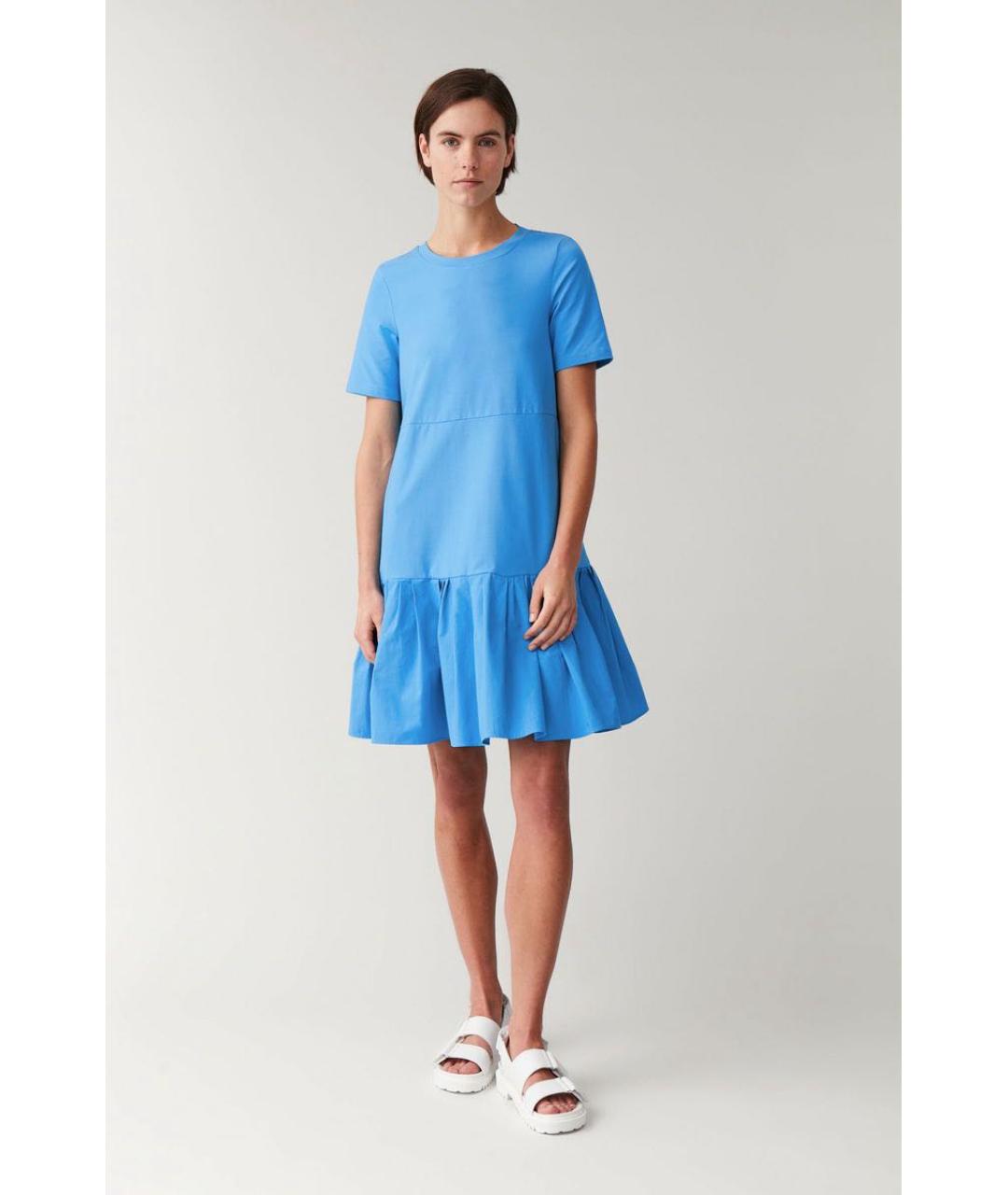 COS Голубое хлопковое платье, фото 7