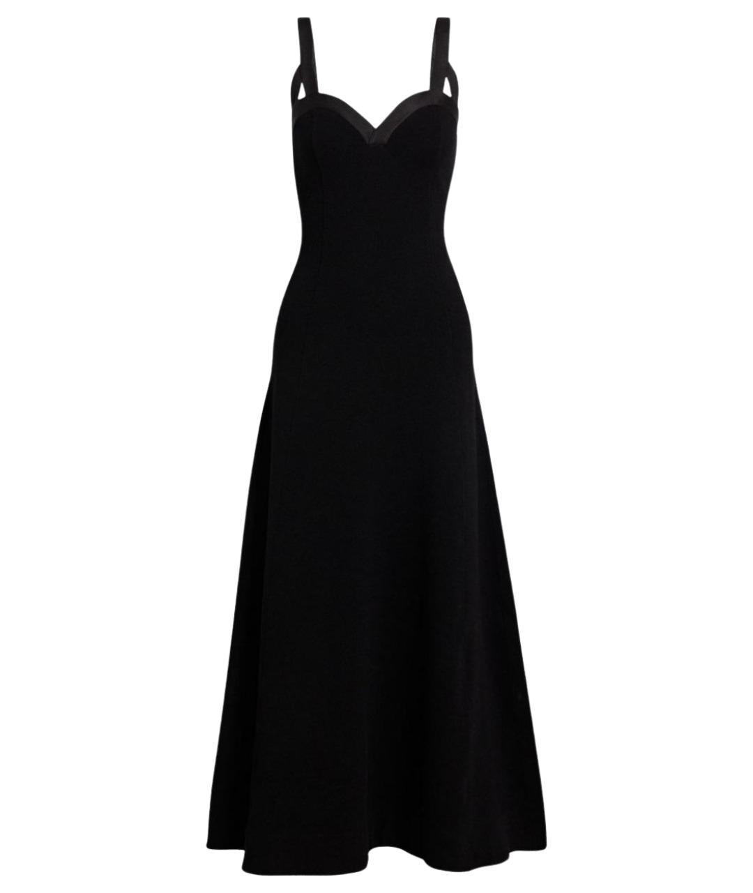 JIL SANDER Черное хлопко-эластановое коктейльное платье, фото 1