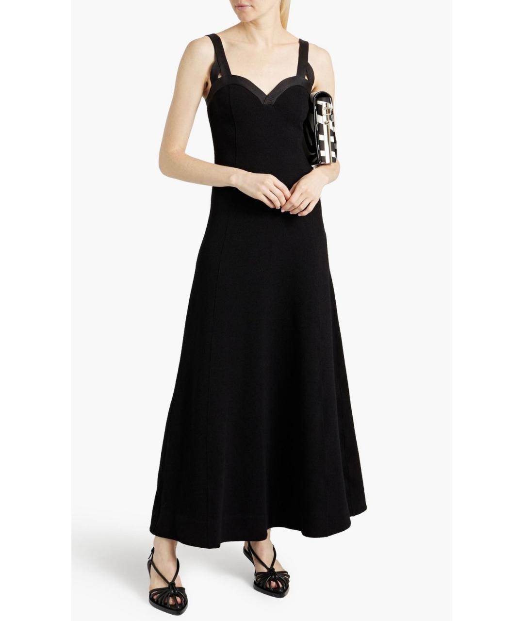 JIL SANDER Черное хлопко-эластановое коктейльное платье, фото 2