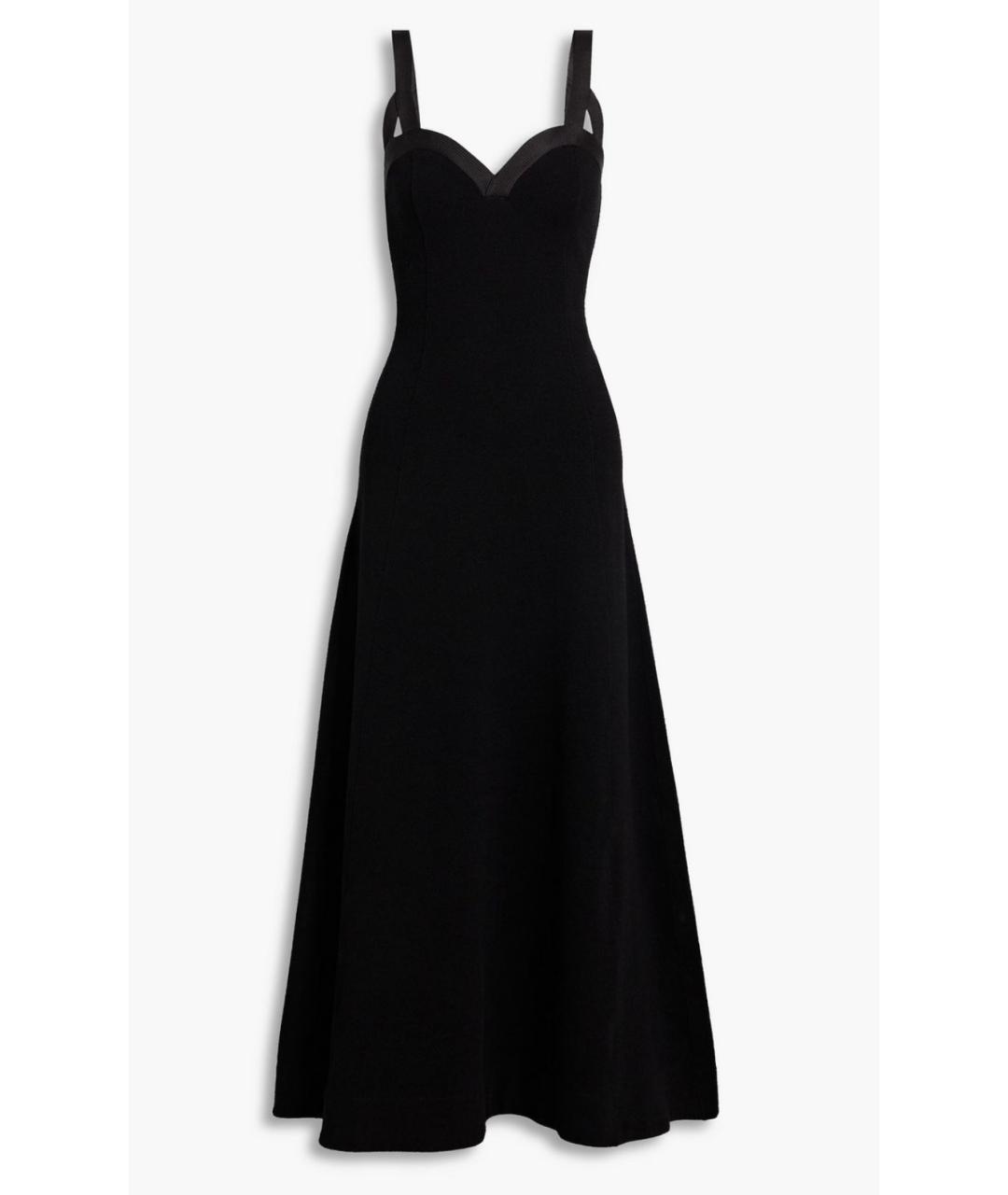 JIL SANDER Черное хлопко-эластановое коктейльное платье, фото 4