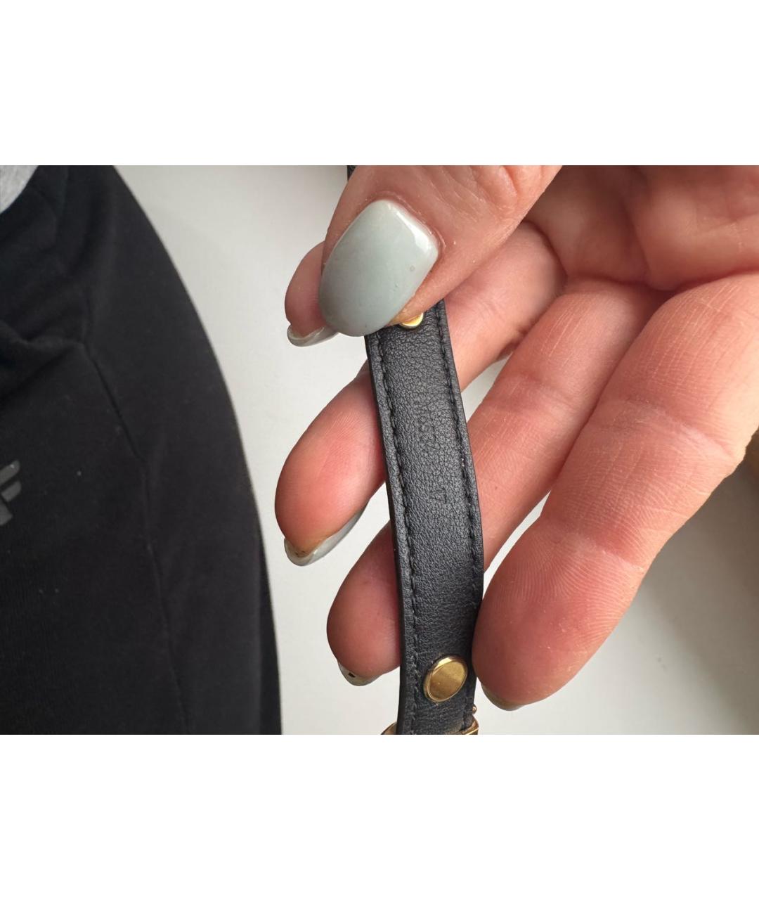 LOUIS VUITTON Коричневый кожаный браслет, фото 5