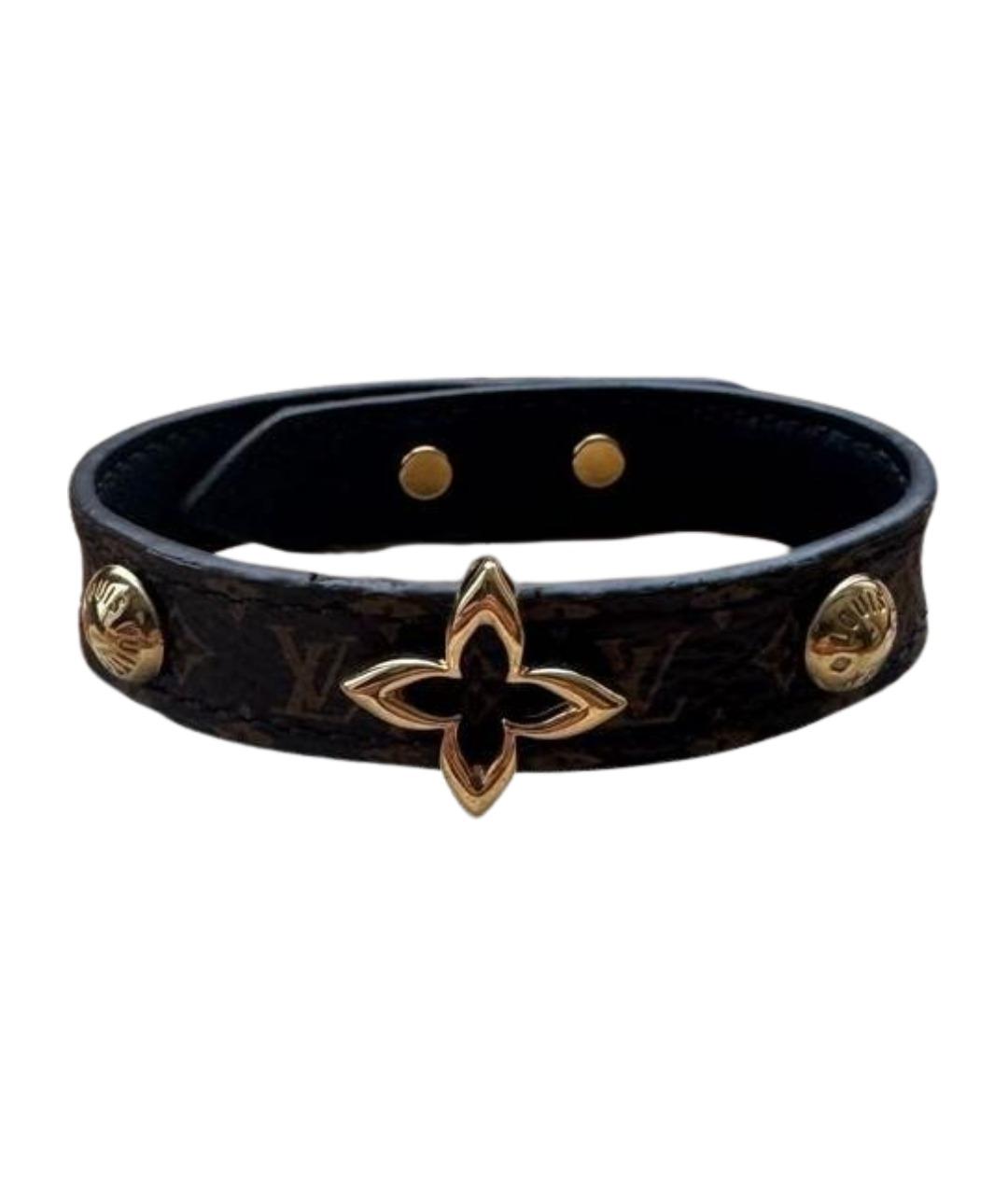 LOUIS VUITTON Коричневый кожаный браслет, фото 1