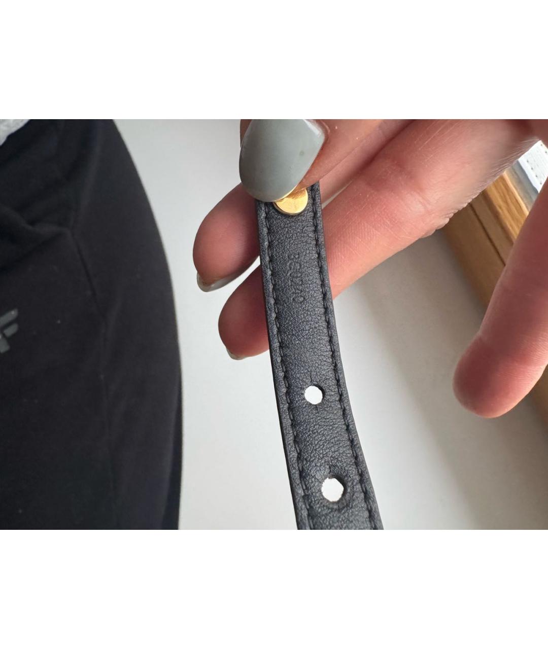 LOUIS VUITTON Коричневый кожаный браслет, фото 6