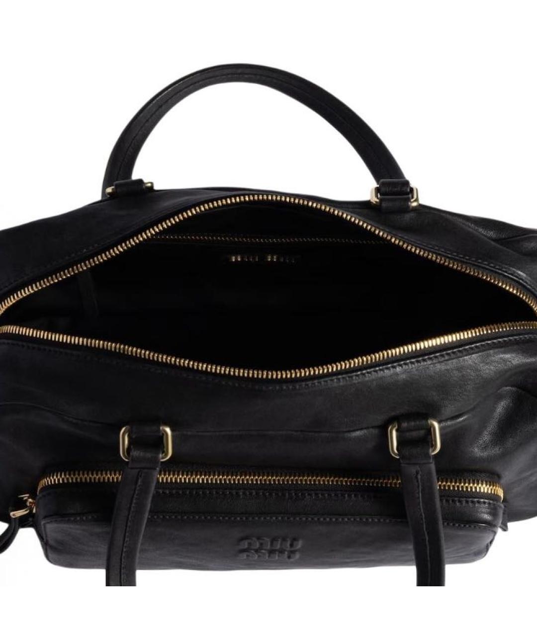 MIU MIU Черная кожаная сумка через плечо, фото 5