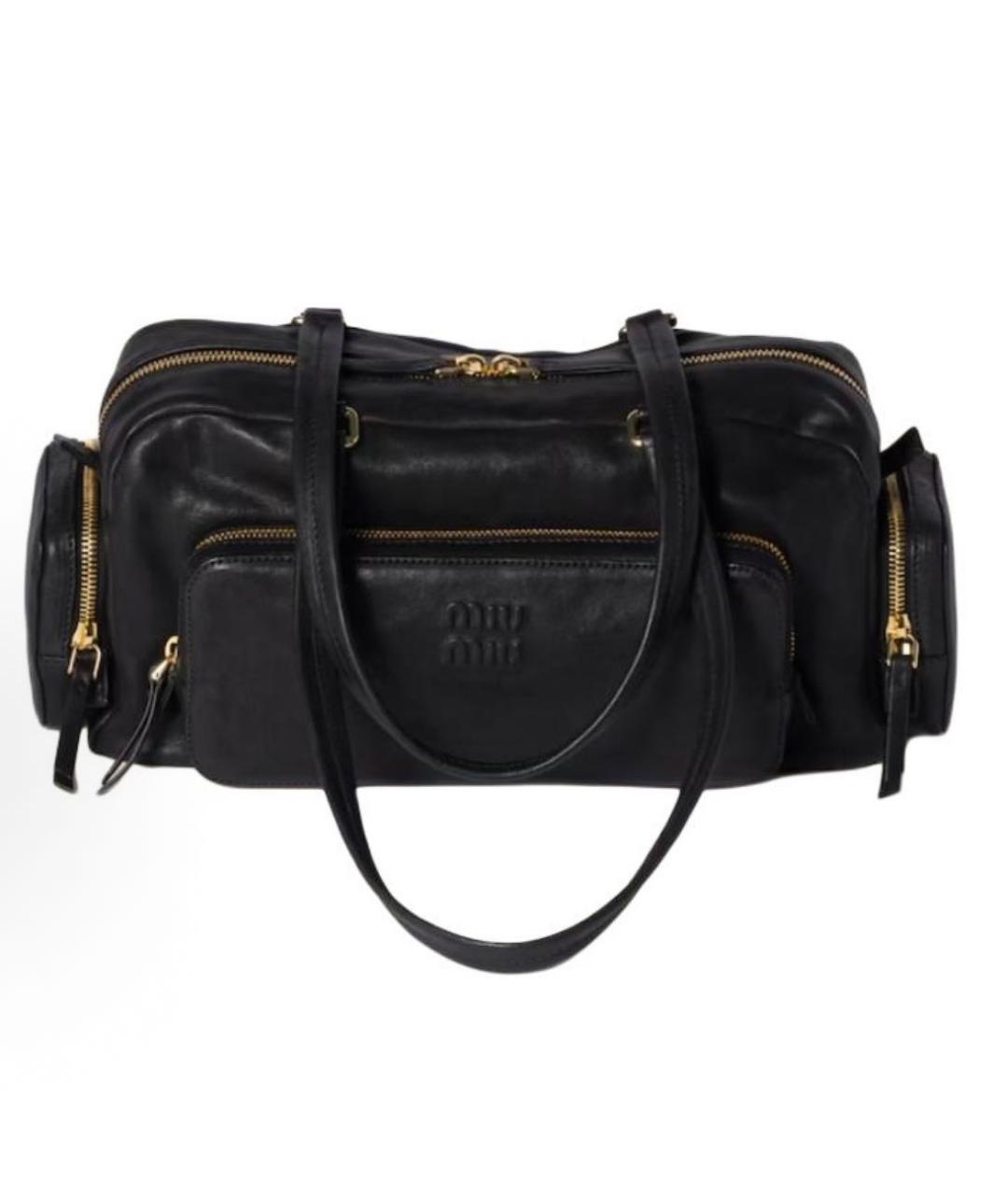 MIU MIU Черная кожаная сумка через плечо, фото 1