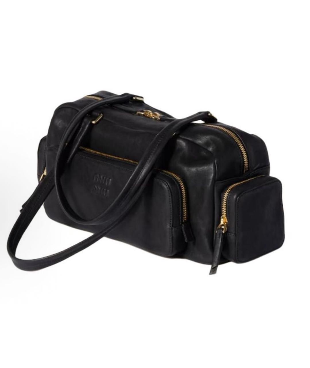 MIU MIU Черная кожаная сумка через плечо, фото 2