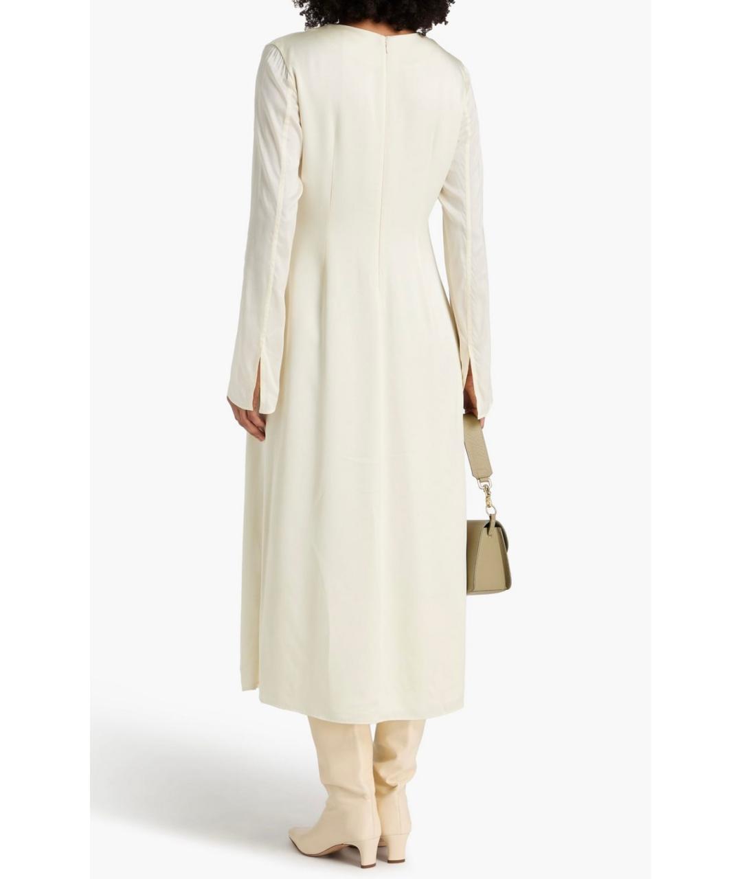 JIL SANDER Бежевое ацетатное коктейльное платье, фото 3