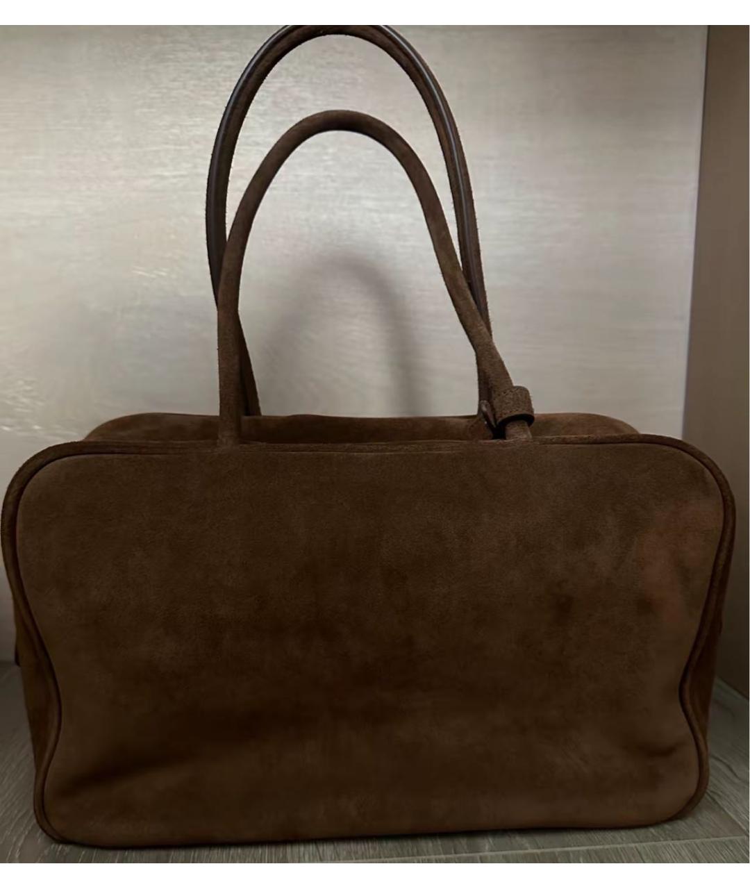 MIU MIU Коричневая замшевая сумка с короткими ручками, фото 7