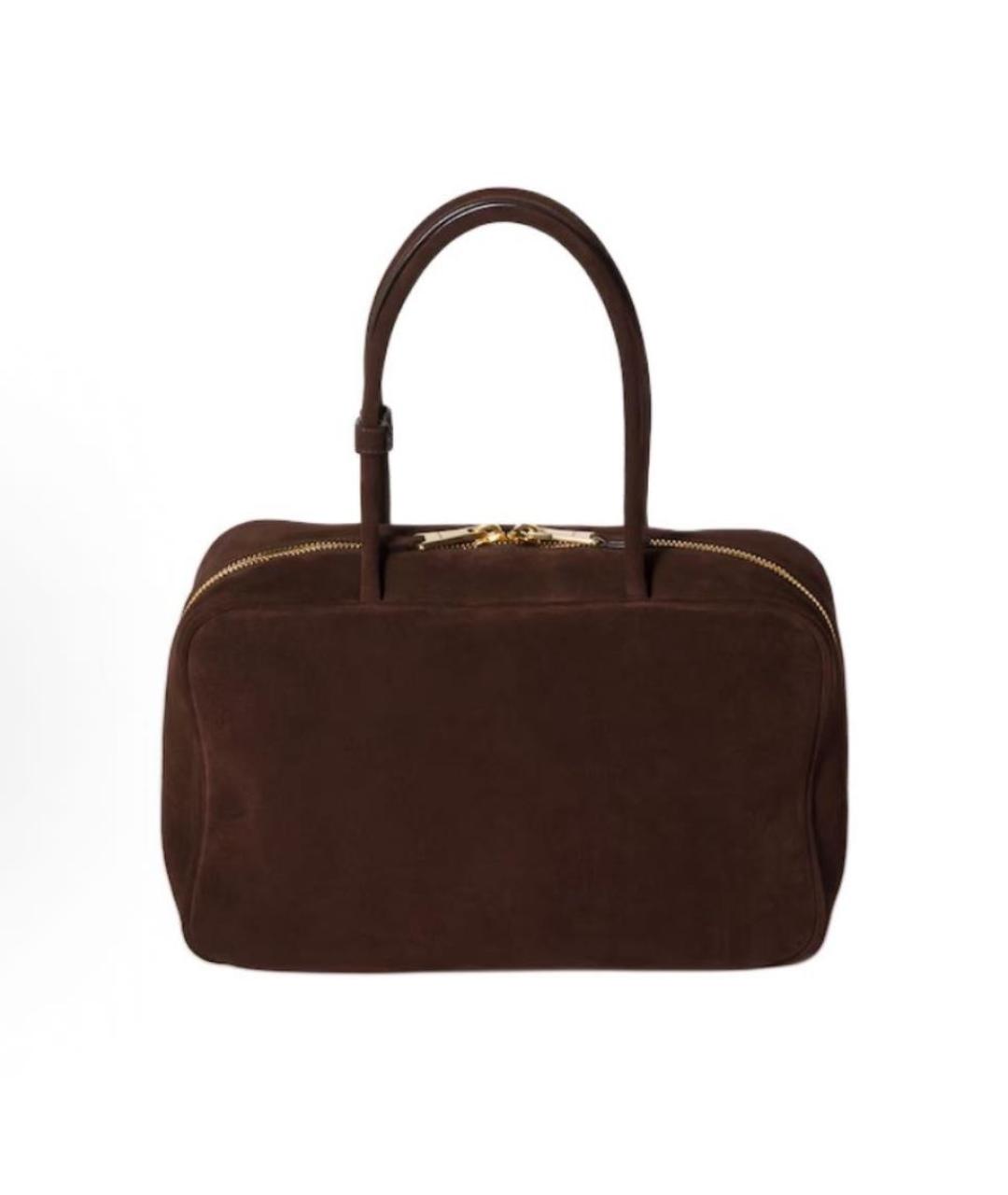 MIU MIU Коричневая замшевая сумка с короткими ручками, фото 3