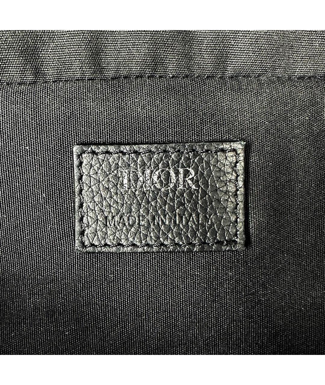 CHRISTIAN DIOR Темно-синяя тканевая сумка на плечо, фото 4