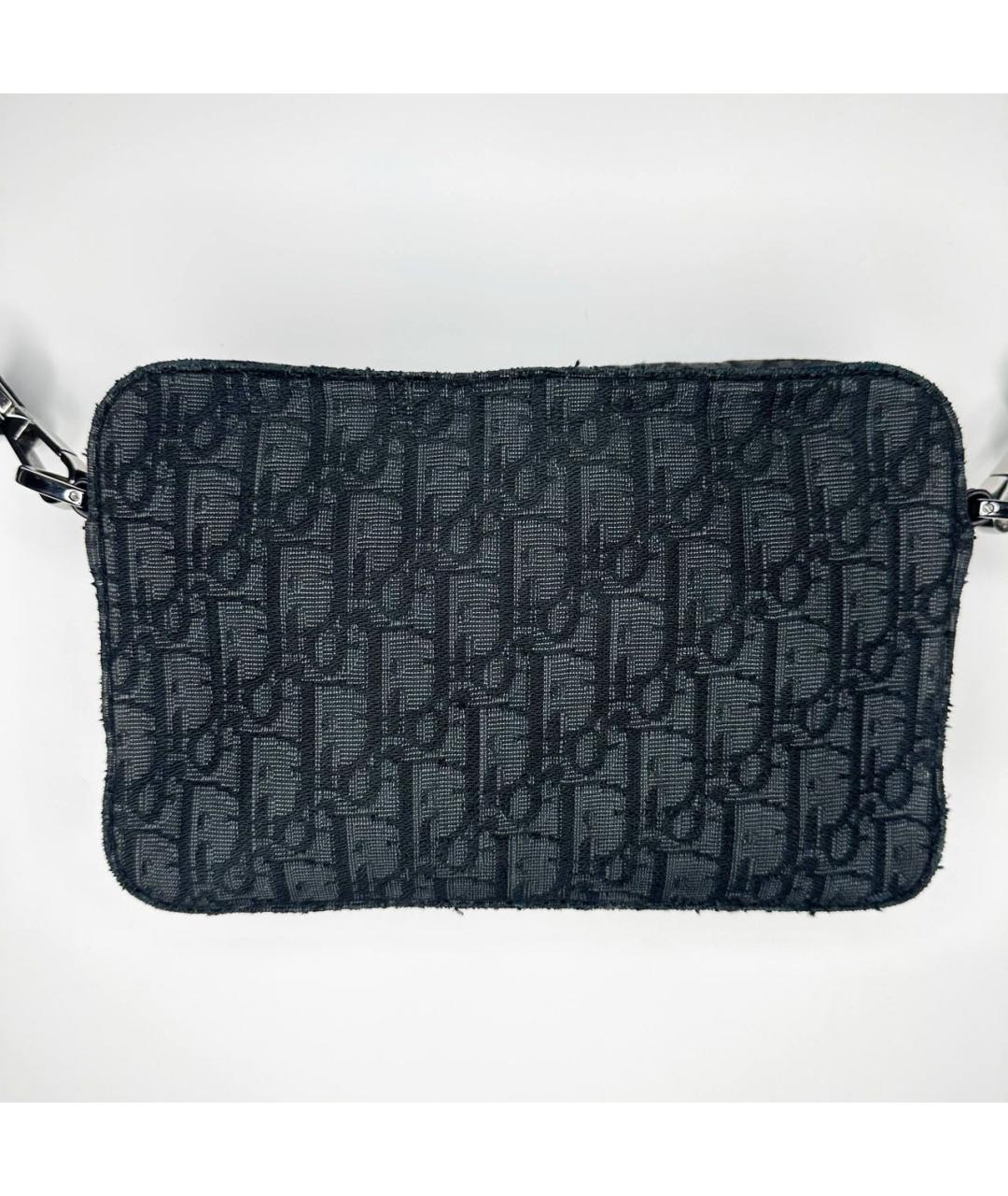 CHRISTIAN DIOR Темно-синяя тканевая сумка на плечо, фото 2