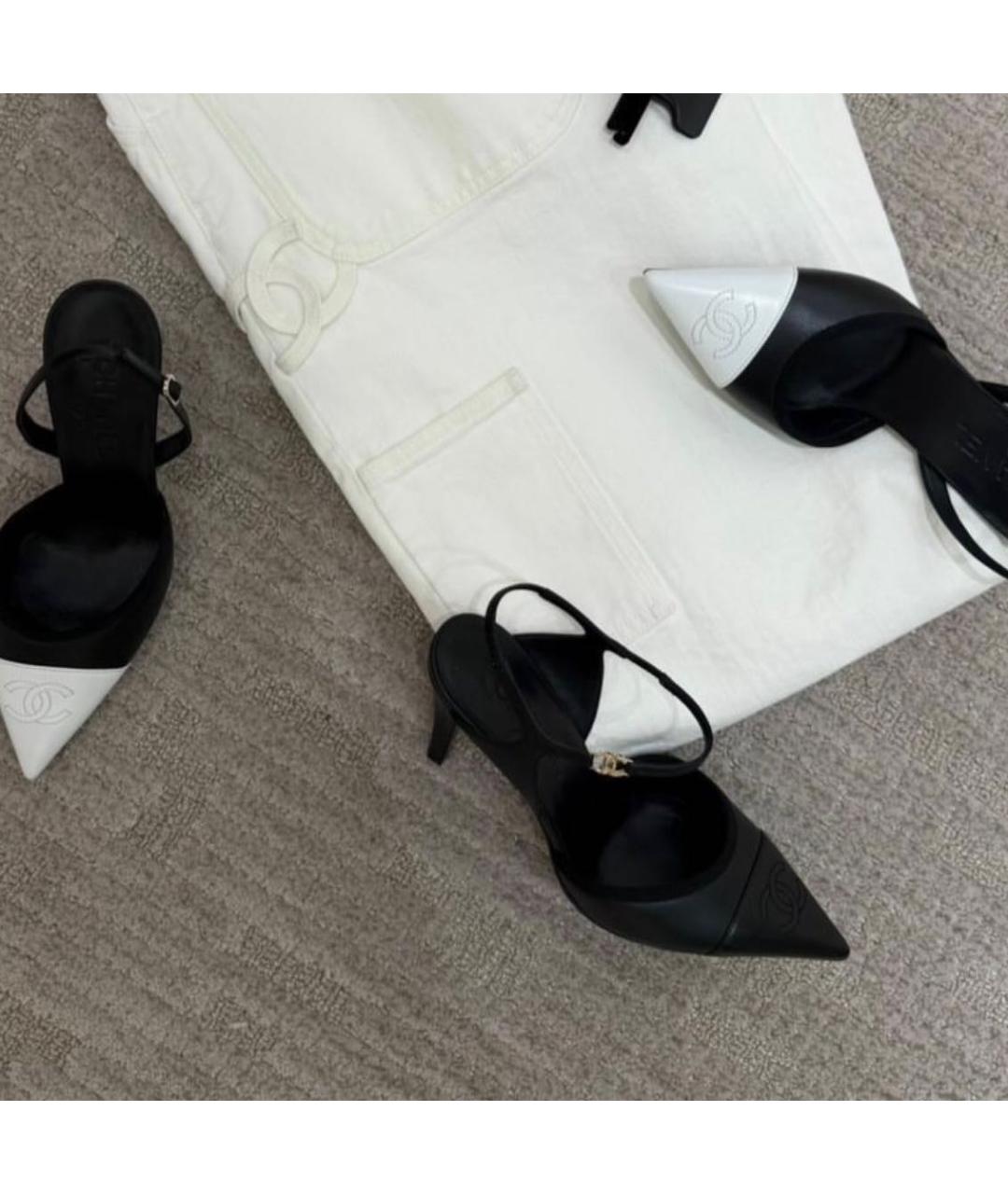 CHANEL Черные кожаные туфли, фото 4