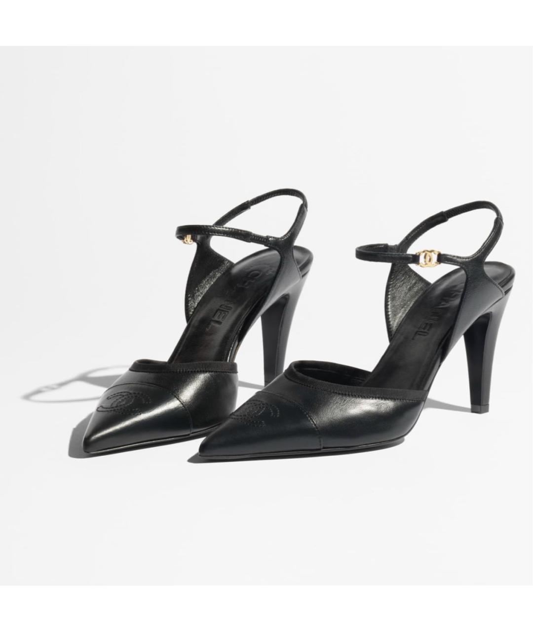 CHANEL Черные кожаные туфли, фото 2