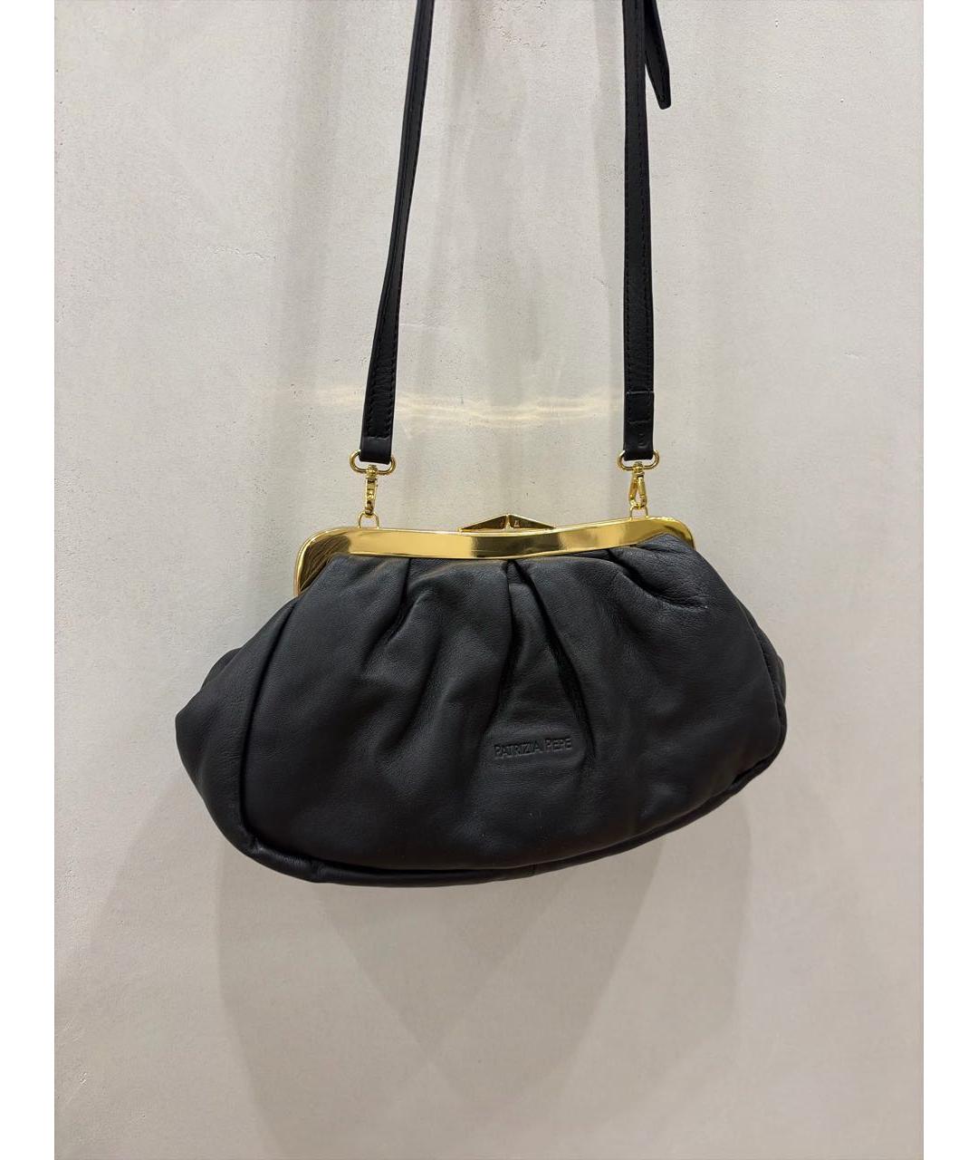 PATRIZIA PEPE Черная кожаная сумка через плечо, фото 3