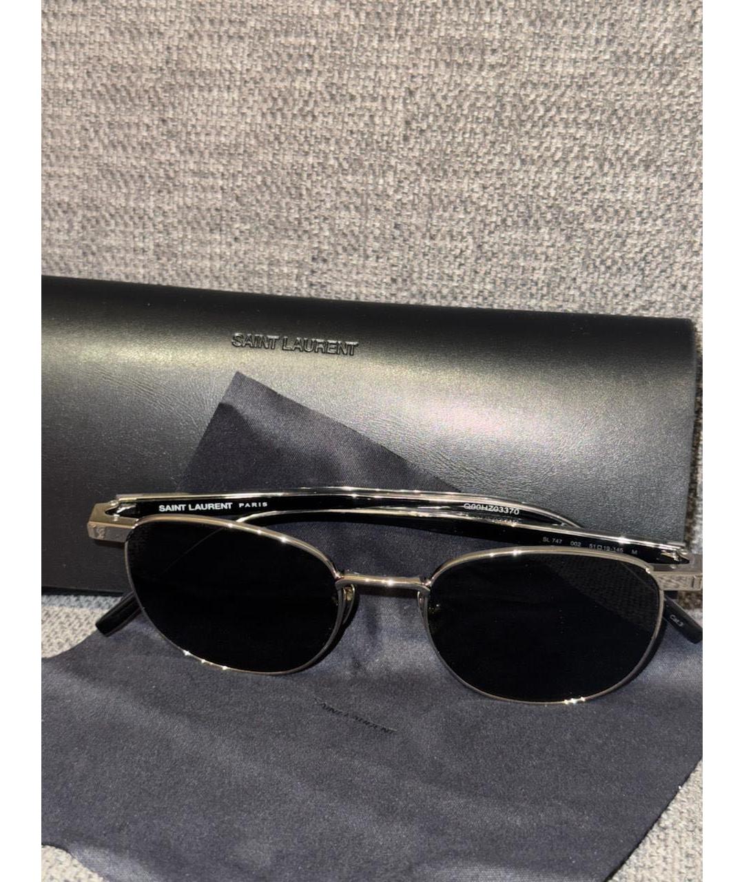 SAINT LAURENT Черные пластиковые солнцезащитные очки, фото 2