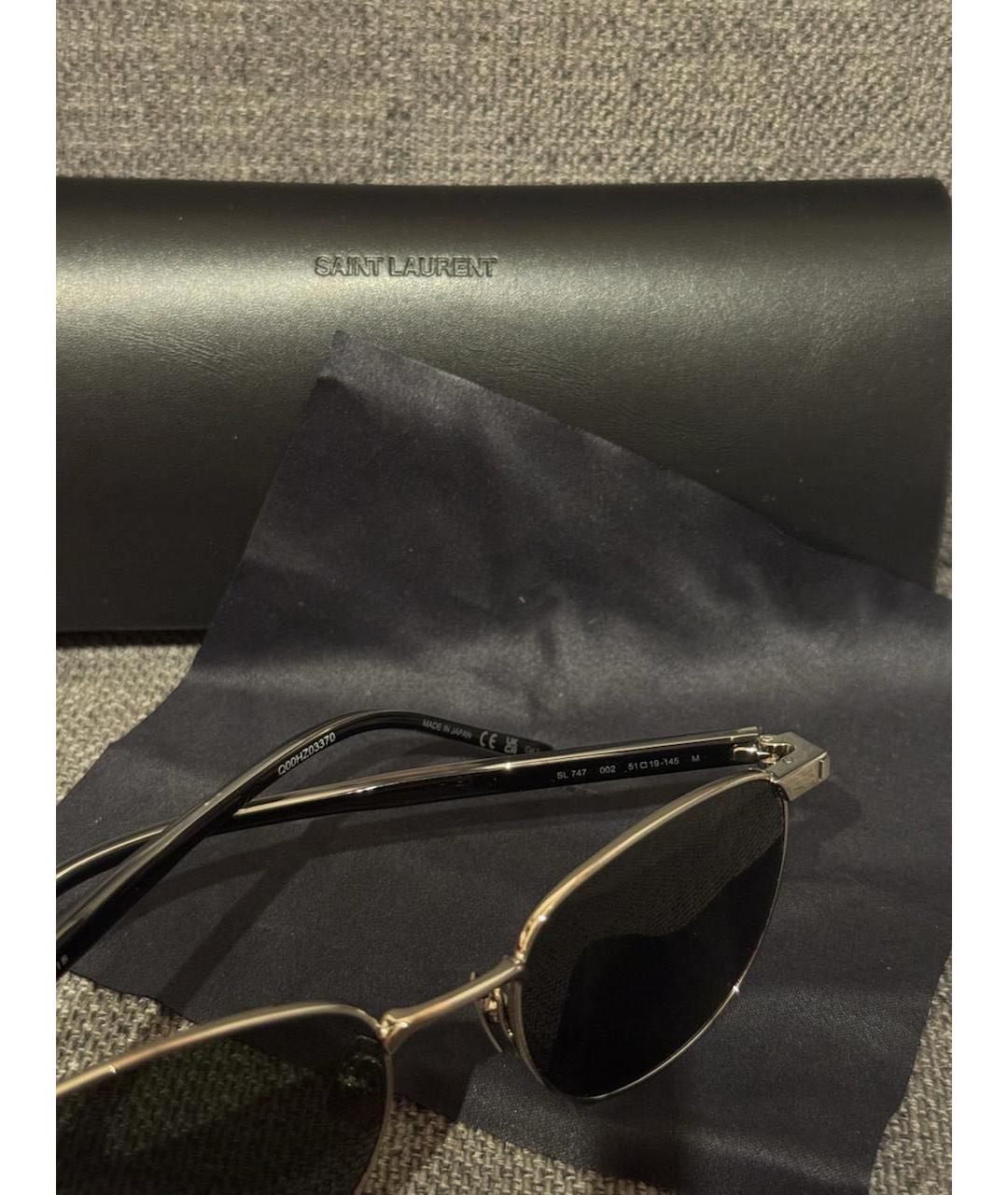 SAINT LAURENT Черные пластиковые солнцезащитные очки, фото 3