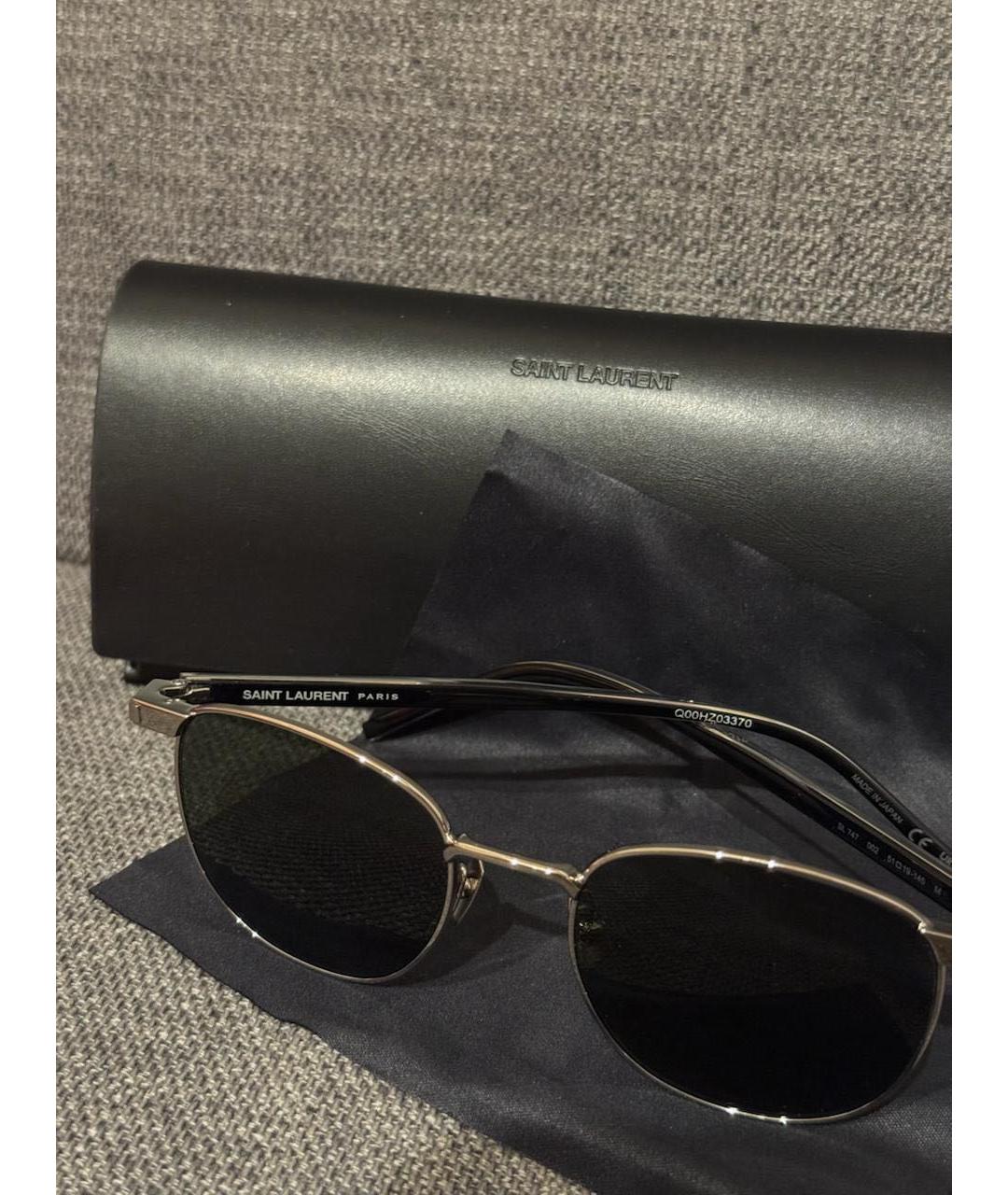 SAINT LAURENT Черные пластиковые солнцезащитные очки, фото 4