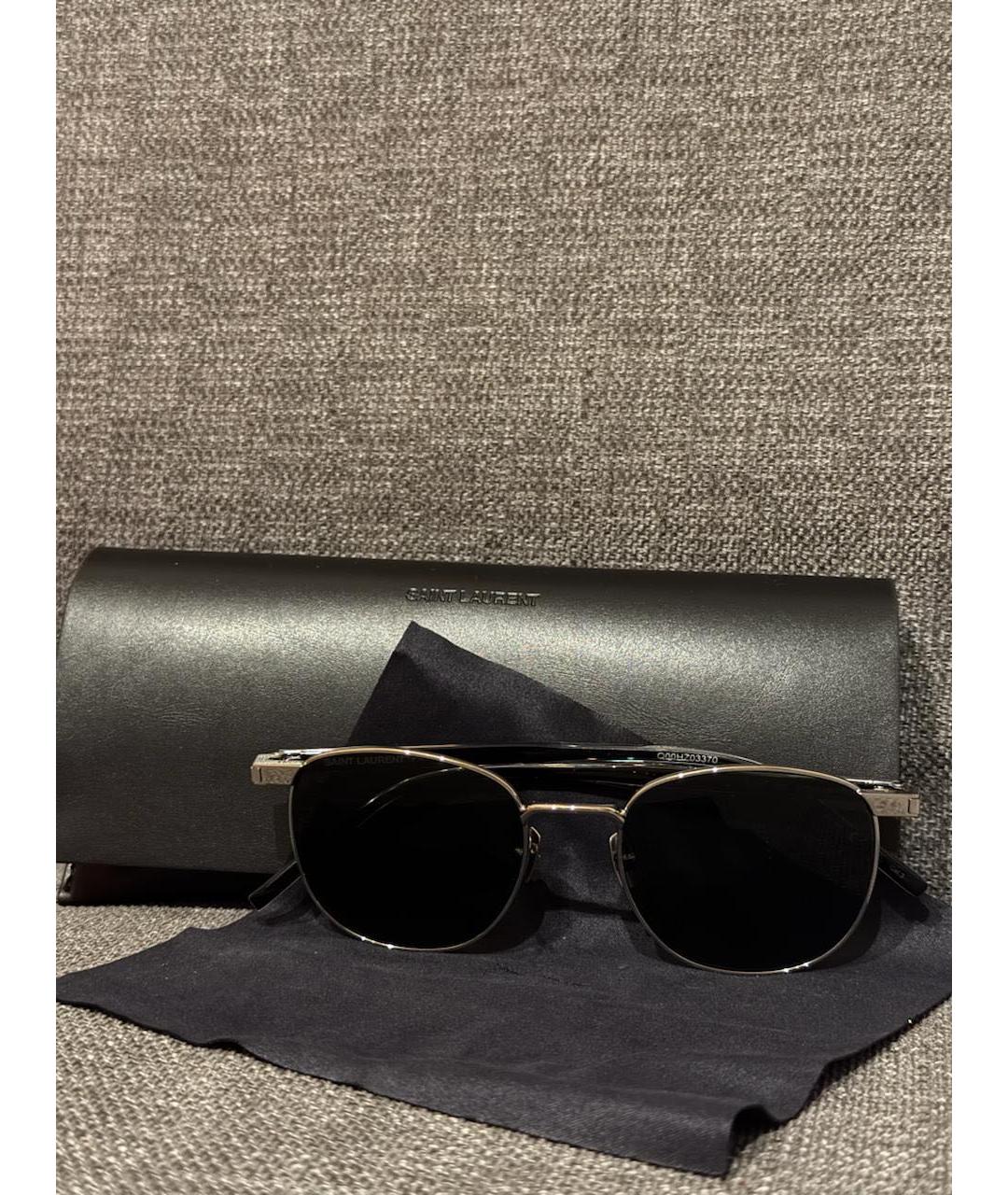 SAINT LAURENT Черные пластиковые солнцезащитные очки, фото 6