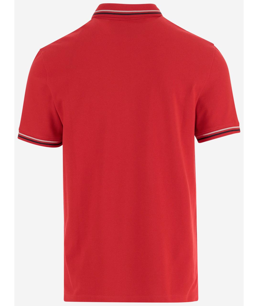 VALENTINO Красное хлопковое поло с коротким рукавом, фото 2