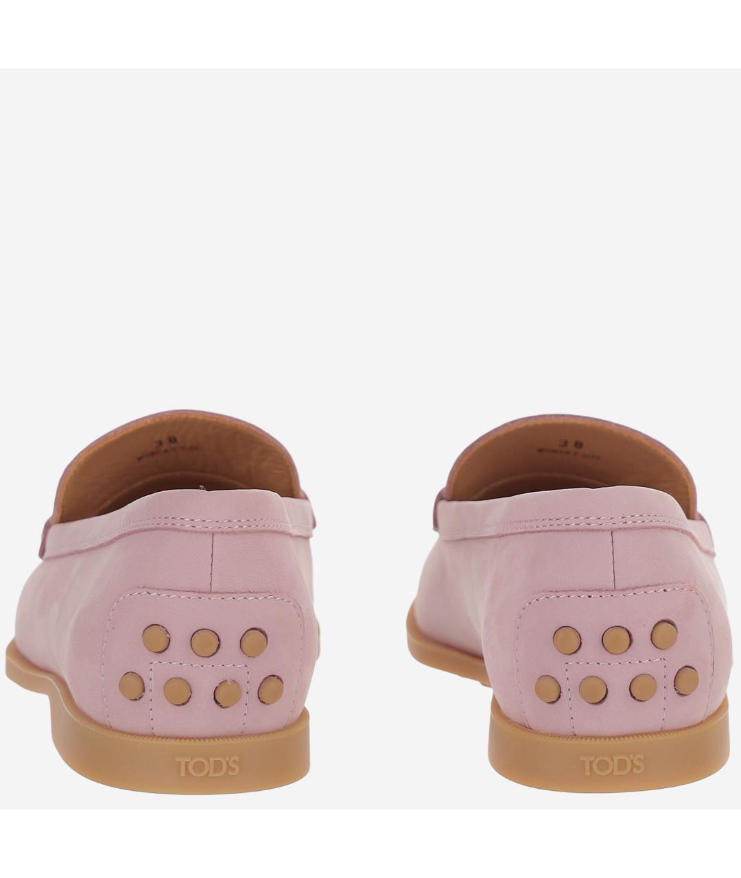 TOD'S Розовые кожаные мокасины, фото 4