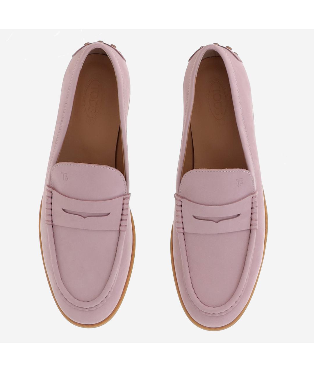 TOD'S Розовые кожаные мокасины, фото 2