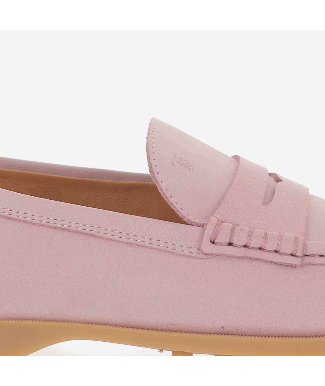 TOD'S Розовые кожаные мокасины, фото 5