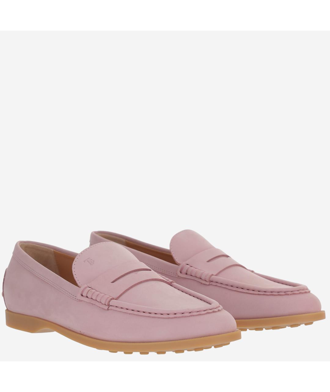 TOD'S Розовые кожаные мокасины, фото 3