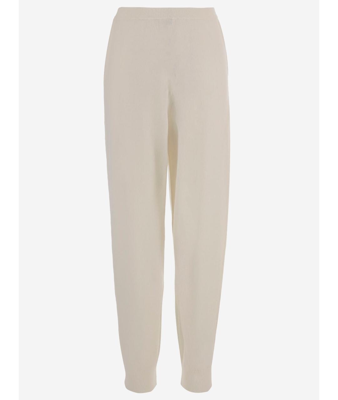 ALLUDE Белые шерстяные прямые брюки, фото 4