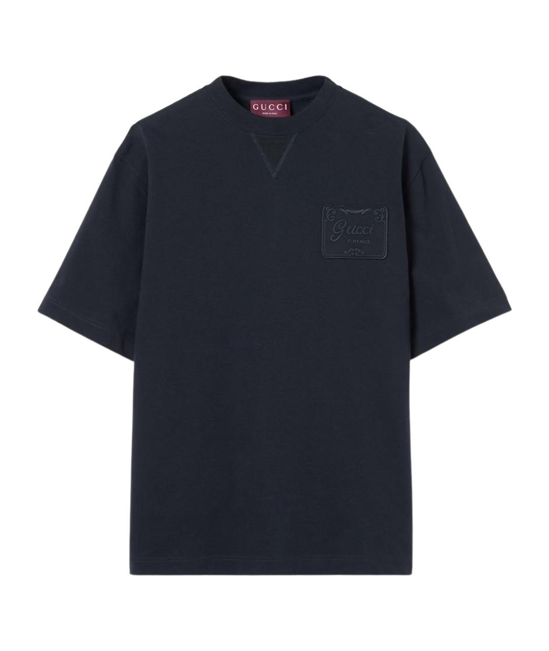 GUCCI Синяя хлопковая футболка, фото 1