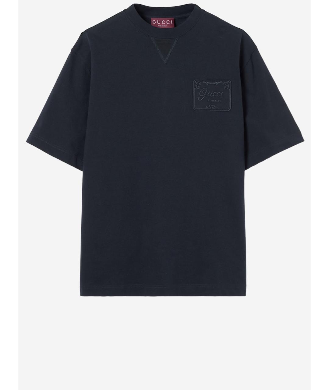 GUCCI Синяя хлопковая футболка, фото 4