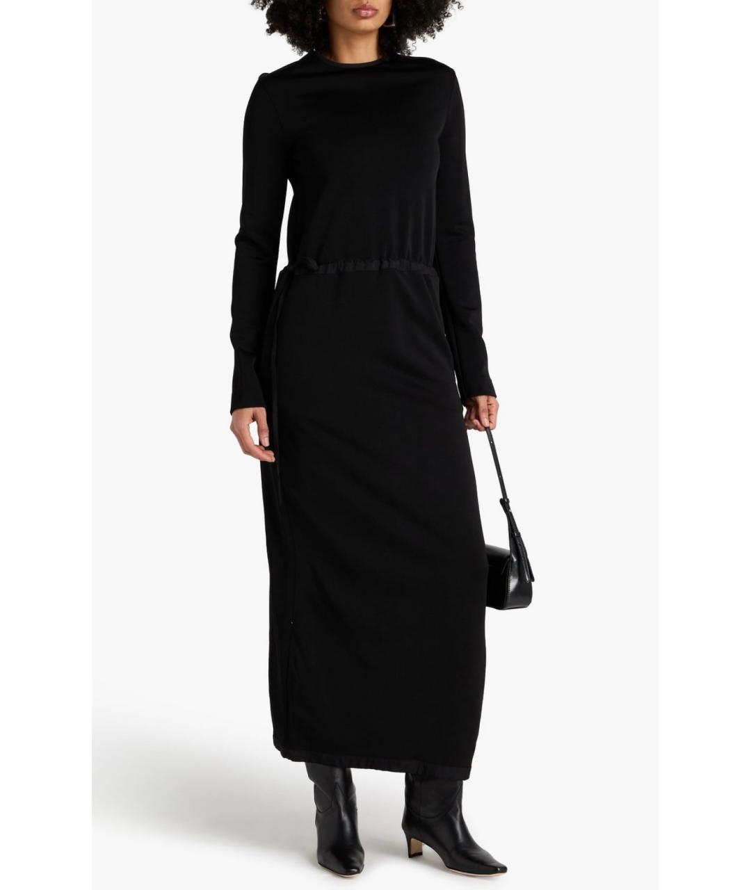JIL SANDER Черное вискозное коктейльное платье, фото 2