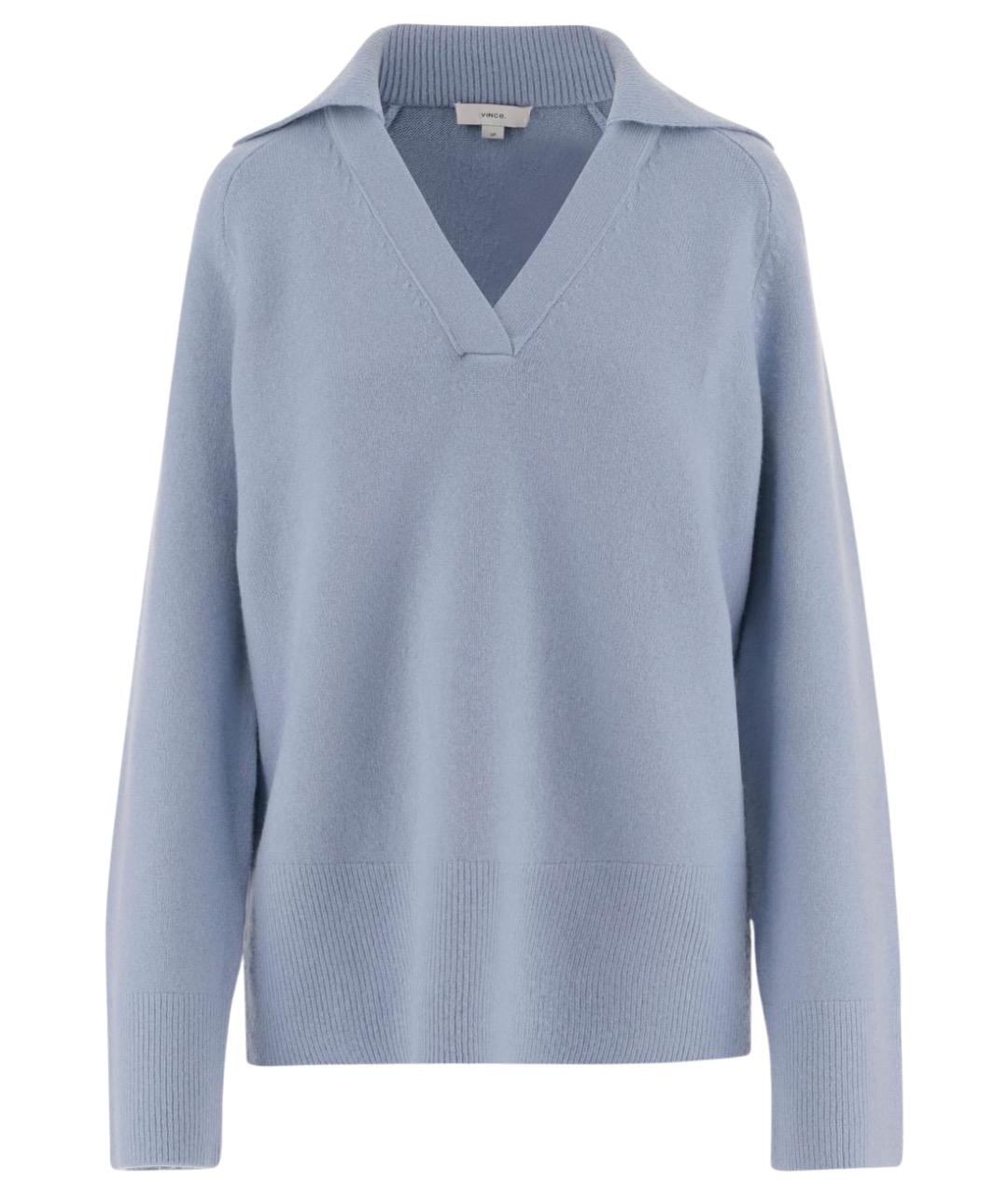 VINCE Голубой кашемировый джемпер / свитер, фото 1