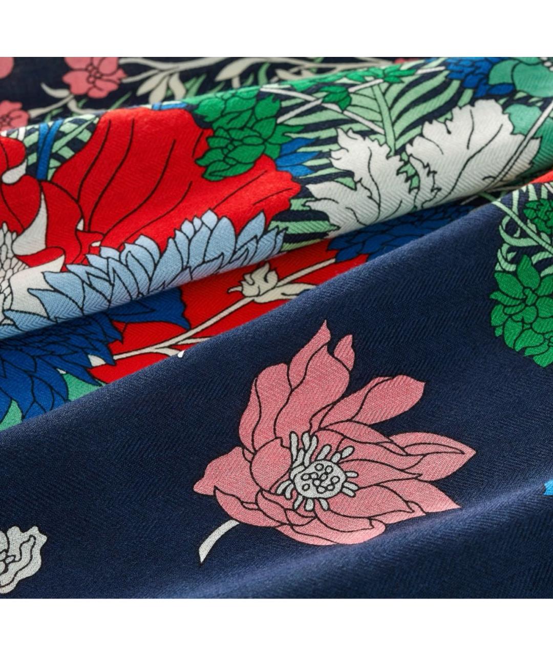 HERMES Темно-синий кашемировый платок, фото 2