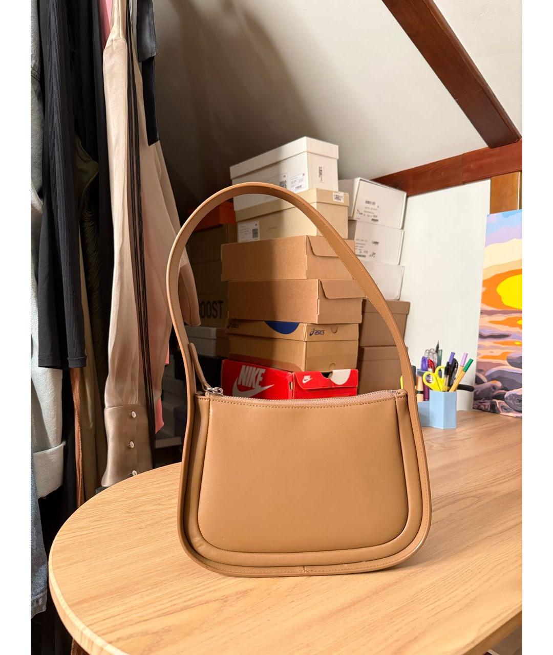 12 STOREEZ Коричневая кожаная сумка с короткими ручками, фото 8