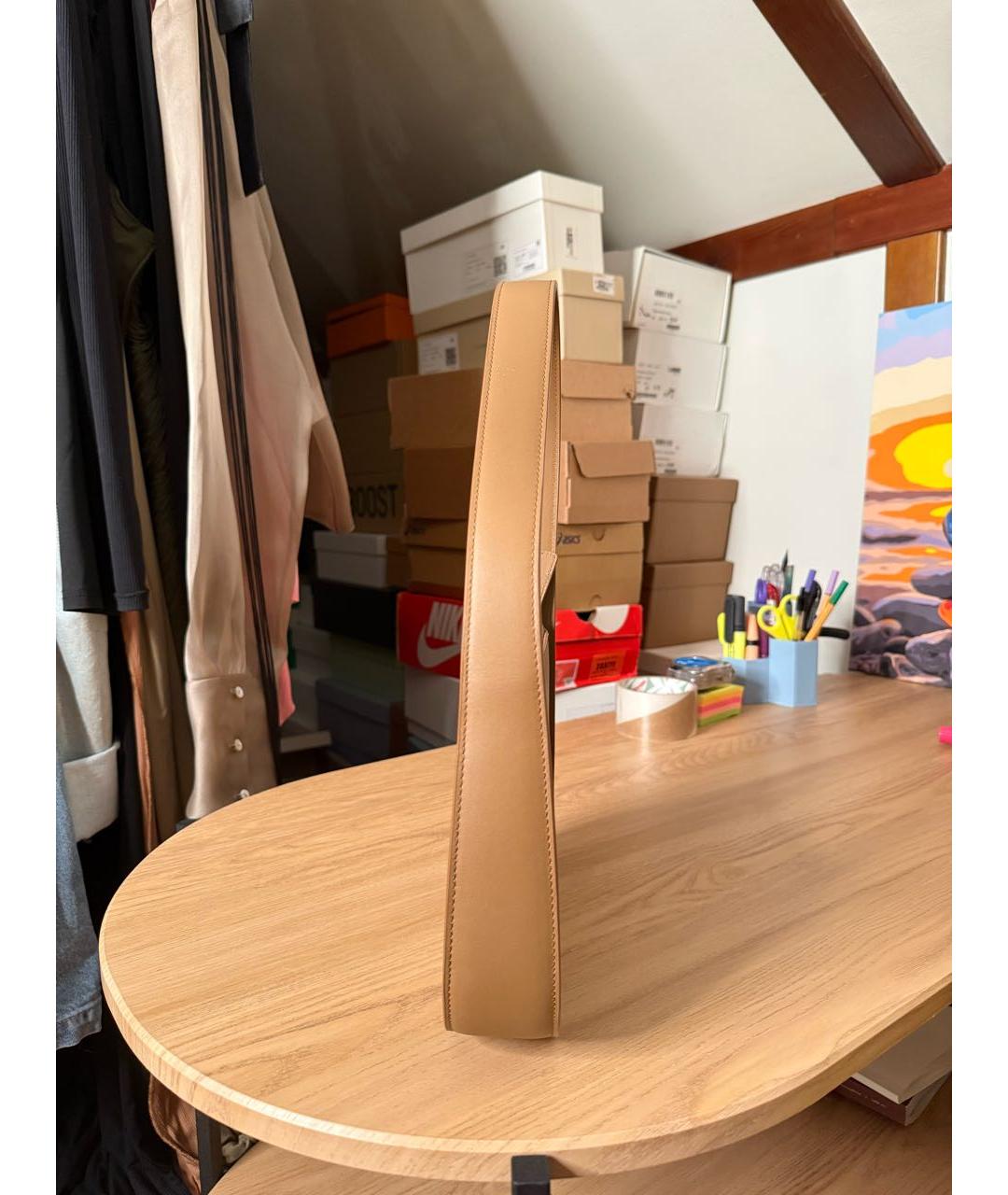 12 STOREEZ Коричневая кожаная сумка с короткими ручками, фото 5