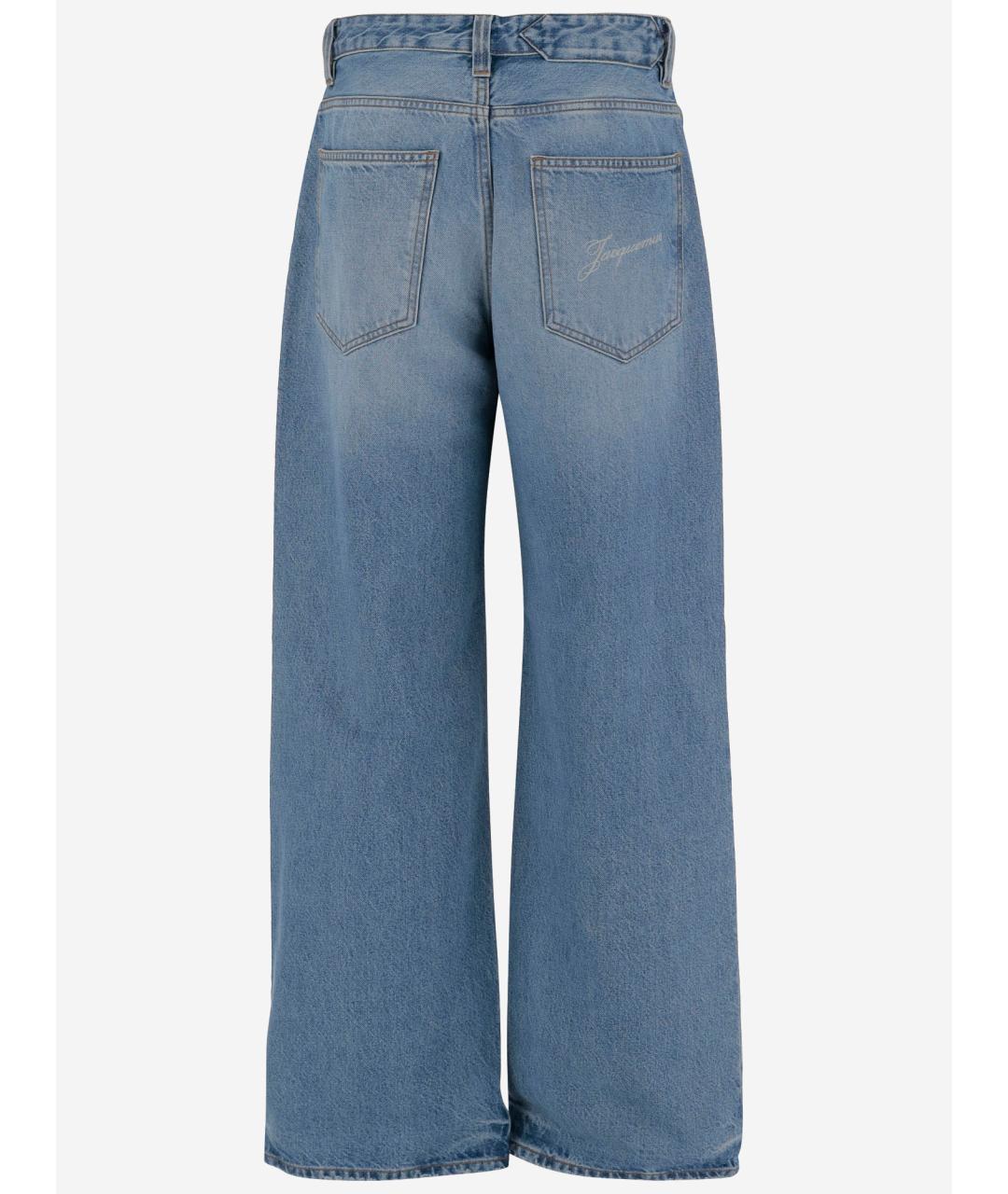 JACQUEMUS Синие хлопковые прямые джинсы, фото 2