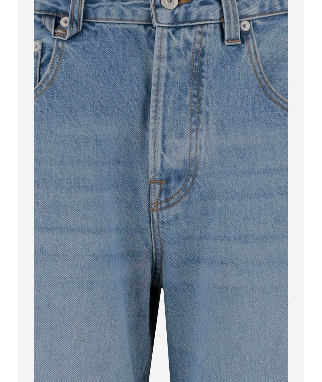 JACQUEMUS Синие хлопковые прямые джинсы, фото 3