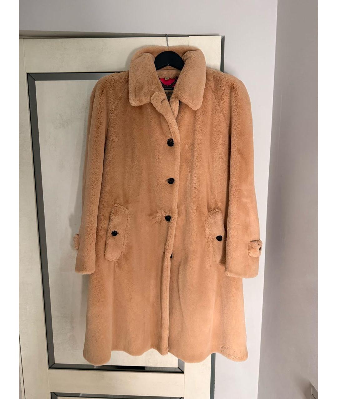 BURBERRY Бежевая полиэстеровая шуба, фото 9