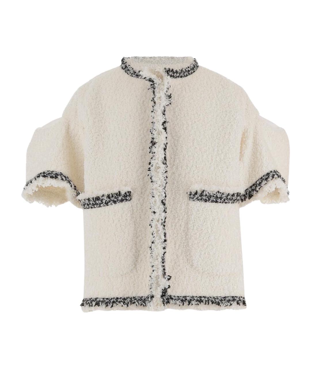 SACAI Белый твидовый жакет/пиджак, фото 1